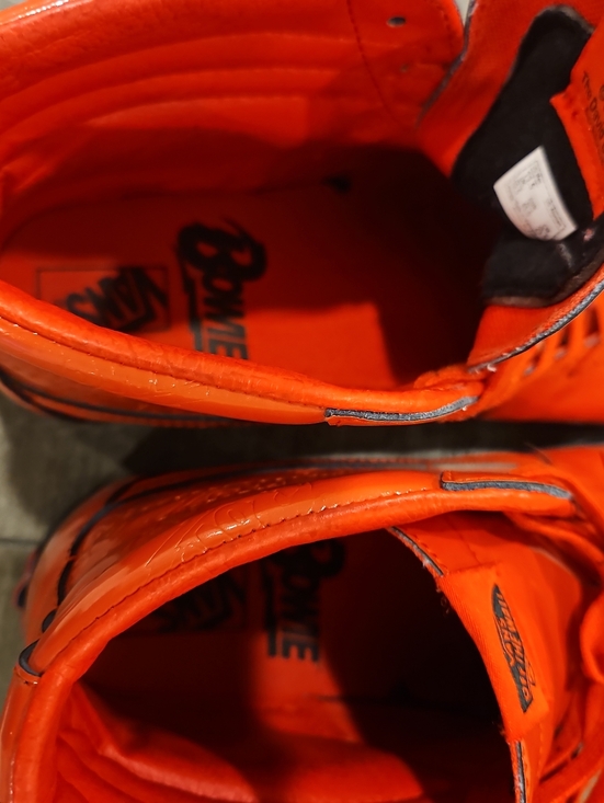 Vans x David Bowie Sk8-Hi Aladdin Sane Red Patent Sneakers 11.5 Rare - Picture 7 of 10